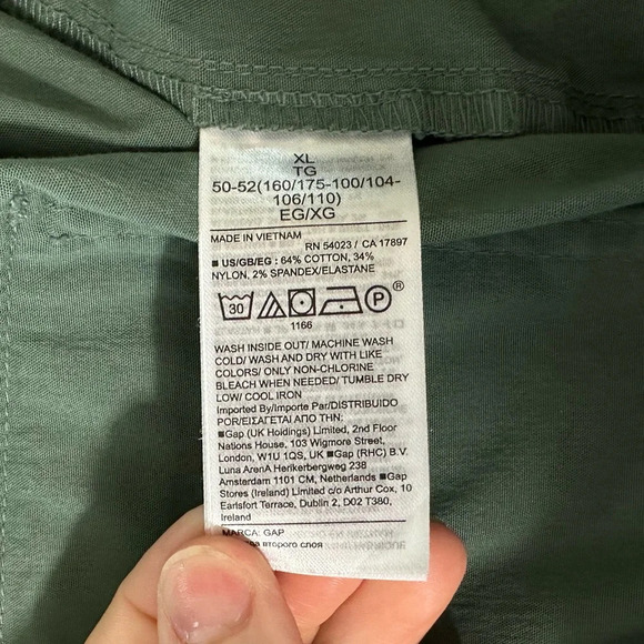 Gap Off-Duty Khaki Olive Green Cargo women's pants with pockets Pull-up #1297 - Picture 5 of 8